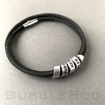 Vegan Personalised Secret Message Black Cork Bracelet, 3 of 6
