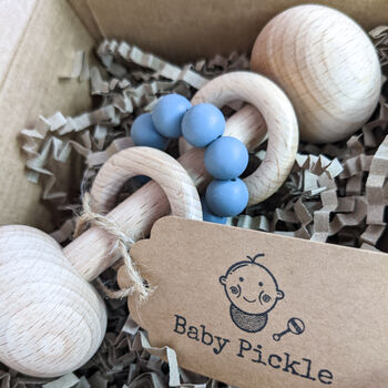 Personalised Wooden Baby Rattle Montessori Inspired, 4 of 5