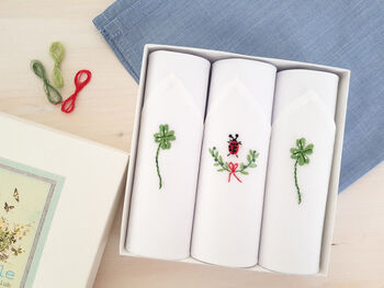 Ladybird And Four Leaf Clover Handkerchiefs, 2 of 3
