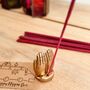 Mini Brass Ganesha In Palms Incense Joss Stick Holder, thumbnail 8 of 10