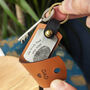Personalised Fingerprint Leather Case Keyring, thumbnail 1 of 4