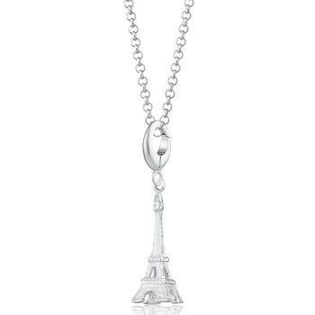 Eiffel Tower Charm Necklace, Sterling Silver Or Gold Plated, 4 of 10