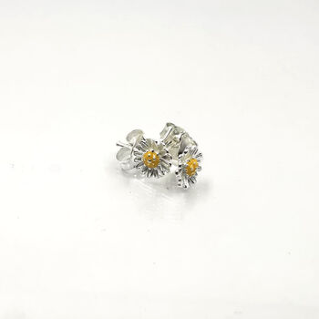 Sterling Silver Daisy Stud Earrings, 2 of 8