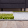 The Rugs Geometric Shaggy Rug Green Checkered Rug, thumbnail 4 of 12