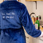 Personalised Sherpa Dressing Gown Front And Back Text, thumbnail 5 of 12