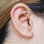 Triangle Long Rose Gold Plated Silver Hoop Earrings, thumbnail 3 of 7
