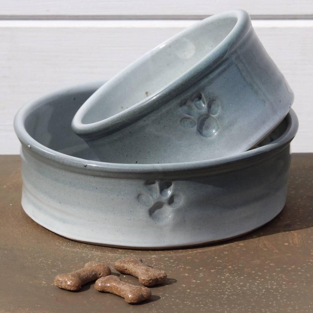 handmade pottery dog bowl by the dandy dog company