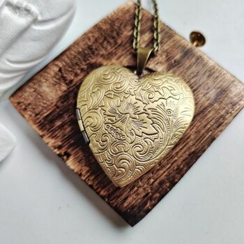 Personalized Photo Album Heart Locket Necklace, 4 of 4