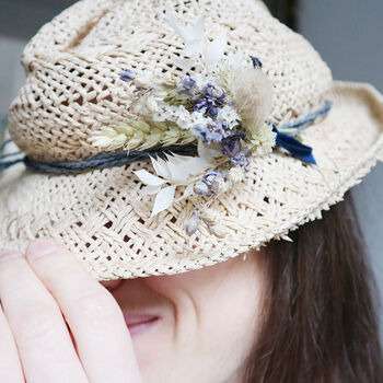 'Oxford Blue' Dried Flower Buttonhole Corsage, 3 of 4