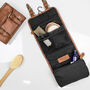Personalised Leather Hanging Wash Bag With Buckles, thumbnail 1 of 8