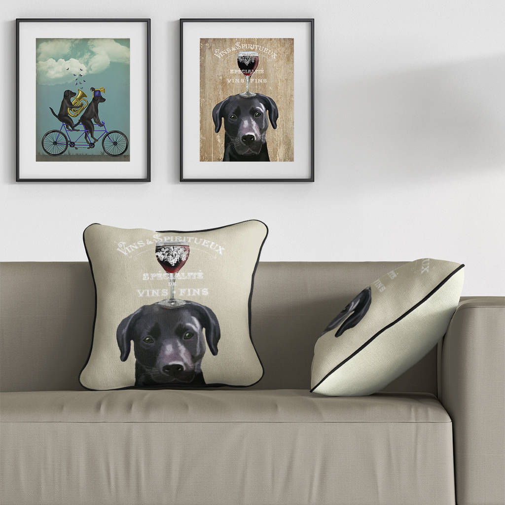 black labrador cushion