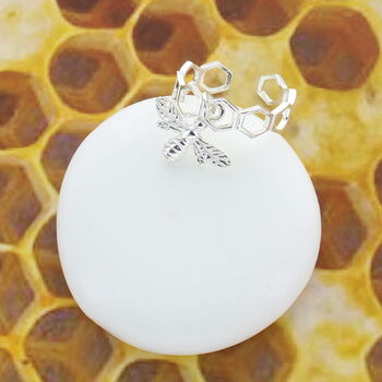 Bee And Honeycomb Statement Ring, 2 of 3