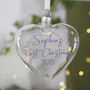 Baby's First Christmas Personalised Glass Bauble, thumbnail 5 of 7