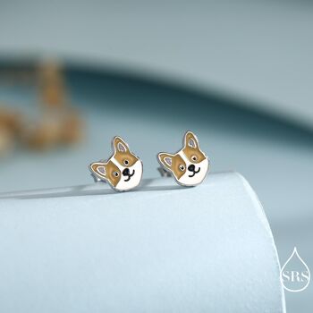 Sterling Silver Corgi Stud Earrings, 4 of 12