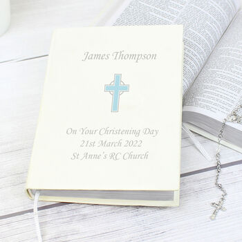 Personalised Blue Cross Holy Bible, 2 of 4