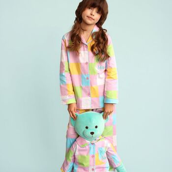 Emily Hug Me Girls Pyjama Set With Matching Mega Size Teddy Bear, 5 of 5