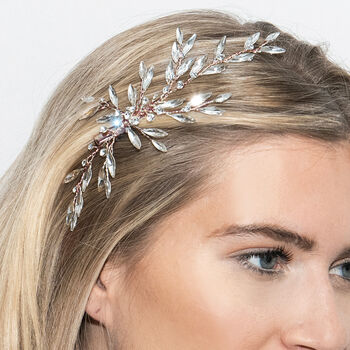 Silver, Gold Or Rose Gold Crystal Bridal Hair Clip, 11 of 12