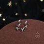 Starfish Huggie Hoop Earrings In Sterling Silver, thumbnail 4 of 9