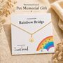 Personalised Dog Memorial Necklace Rainbow Bridge Paw Print Pendant, thumbnail 9 of 9