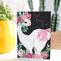 Best Mama Ever Floral Llama With Bow Greeting Card, thumbnail 1 of 4