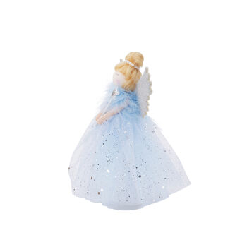 Blue Snow Fairy Light Up Angel Decoration Tree Topper, 5 of 7