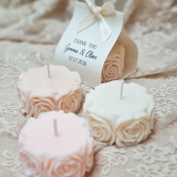 Personalised Wedding Favours Rose Candles, 4 of 6