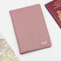Luxury Leather Initialed Patch Travel Document Holder, thumbnail 3 of 5