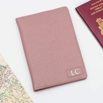 Luxury Leather Initialed Patch Travel Document Holder, 3 of 5