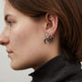 Claw Hoop Earrings In Sterling Silver, thumbnail 2 of 2