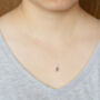 Small Rosewood Red Tourmaline Necklace In Sterling Silver, thumbnail 3 of 3