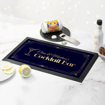 Personalised Stylish Cocktail Bar Mat, 2 of 5