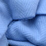 Powder Blue Cashmere Wool Scarf, thumbnail 3 of 4