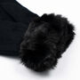 Cosy Jet Black Gloves With Faux Fur Cuff, thumbnail 3 of 6