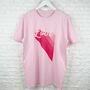 Love Retro Pink Adult T Shirt, thumbnail 2 of 3