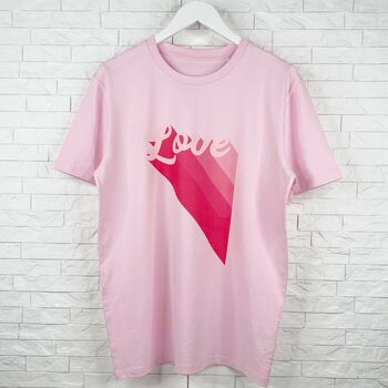 Love Retro Pink Adult T Shirt, 2 of 3