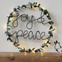 Joy And Peace Holly Fairy Light Wreath, thumbnail 2 of 3