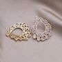 Monaco D’or Gold Trefoil Baguette Pavé Charm Drop Earrings, thumbnail 3 of 5