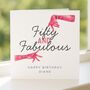 50th Birthday Card For Her, Fifty And Fabulous Funny Custom Card, thumbnail 5 of 8