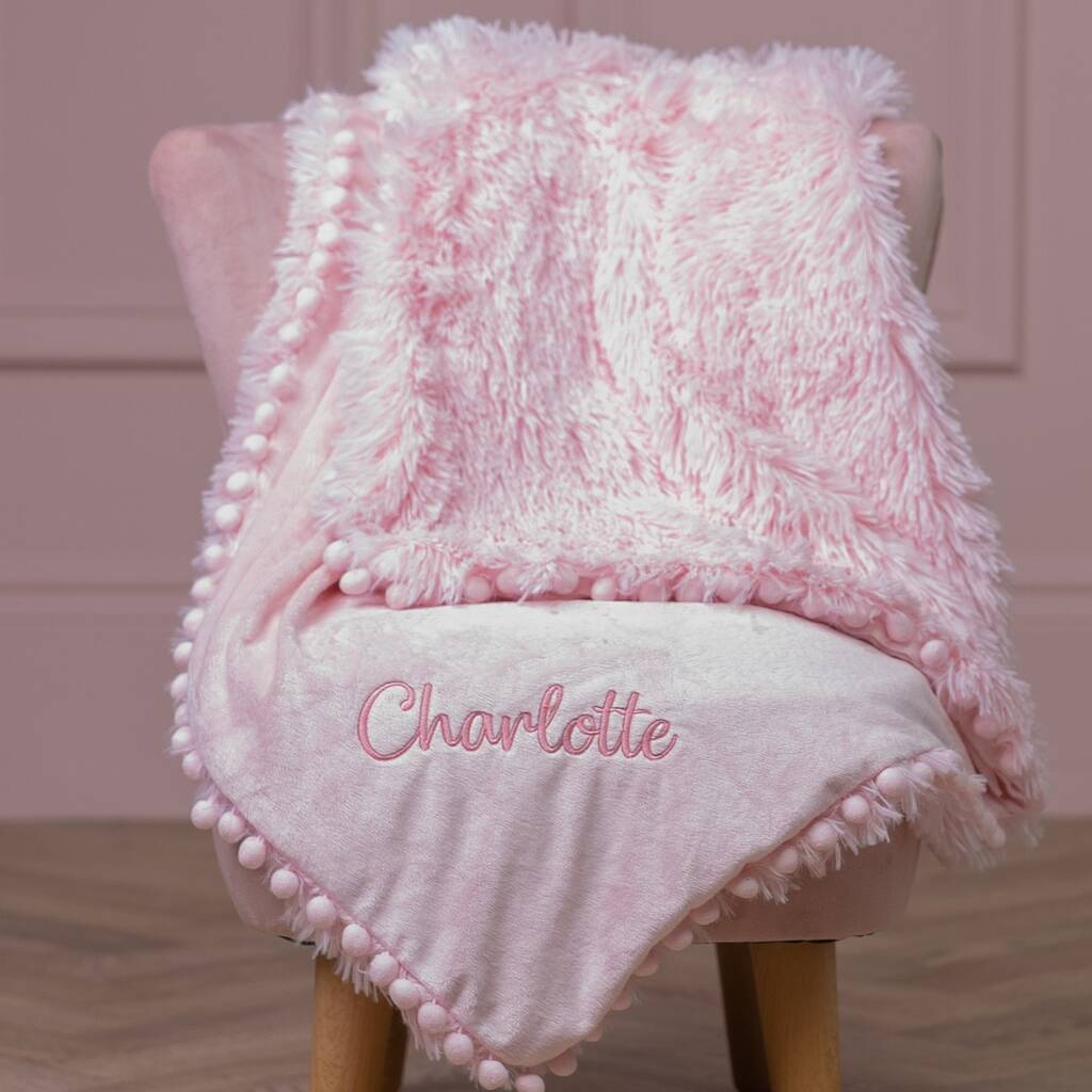 Personalised Pink Koochicoo Christening Baby Blanket By That's mine ...