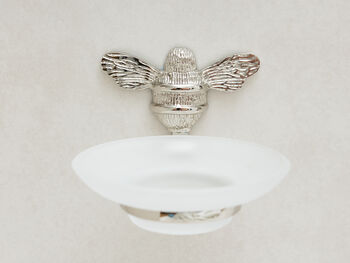 Brass Bee Soap Dish With Bee Nickel Finish, 2 of 3