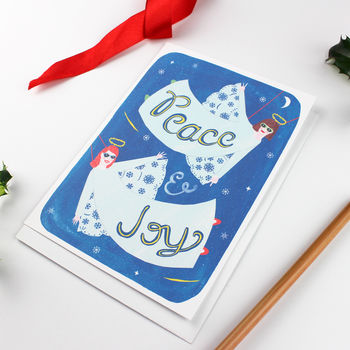Peace And Joy Angels Christmas Card, 2 of 5