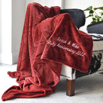 Personalised Red Blanket With Your Own Text, 5 of 6