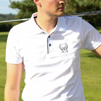 Personalised Golf Wreath Polo Top For Men Gift, 6 of 10