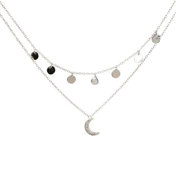 Star Gaze Double Layer Necklace Silver, 2 of 4