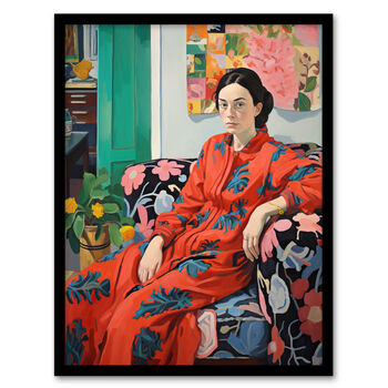 Serious Pattern Clasher Female Portrait Wall Art Print, 5 of 6
