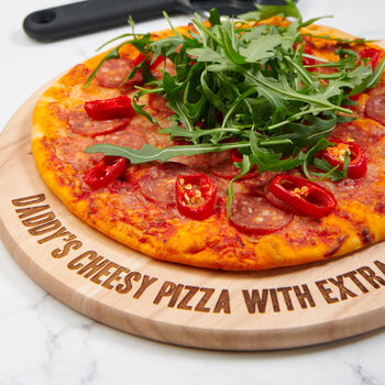 Personalised Wooden Pizza Serving Board, 2 of 3