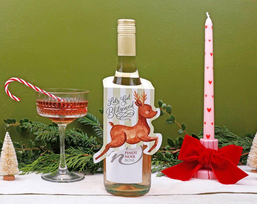 Reindeer Christmas Bottle Gift Tags For Wine And Spirit Presents, 1 of 4