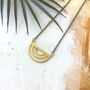 Minimal Geometric Brass Crescent Necklace, thumbnail 1 of 5
