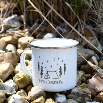 Personalised Camping Outside Gift Enamel Mug, 3 of 4