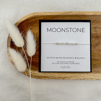 Moonstone Silk Bracelet June Birthstone Jewellery, 3 of 4